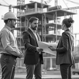 Bauingenieur bei der Baustellenbegehung